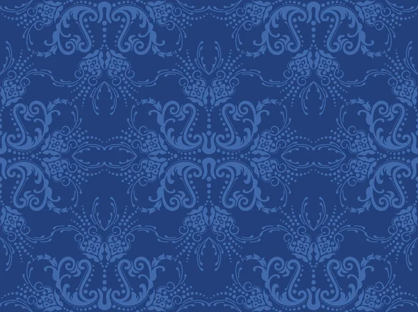 Бесшовные синие цветочные обои — стоковый вектор