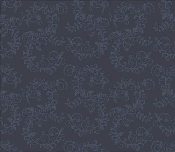 Seamless Dark Grey Floral Pattern Image Vector Illustration — ストックベクタ