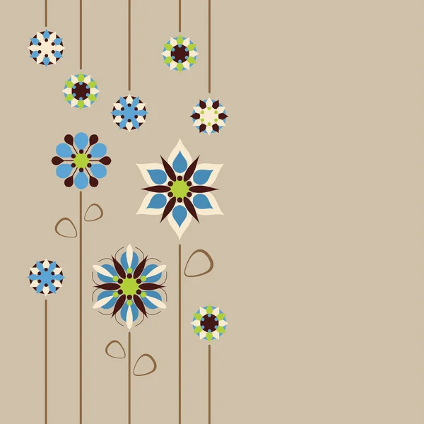 シームレスな花柄レトロなボーダー — ストックベクタ