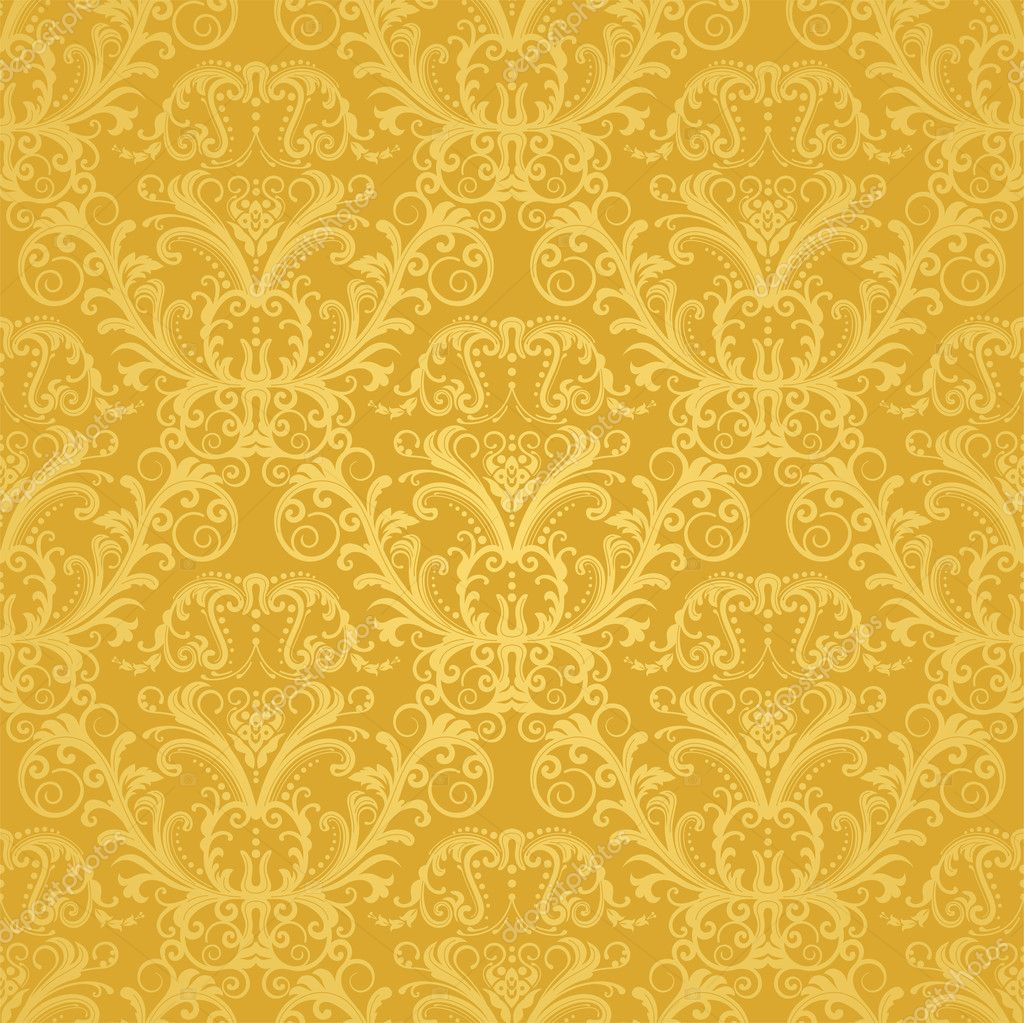 Luxury seamless golden floral wallpaper Stock Vector Image by ©lina_s  #4843155