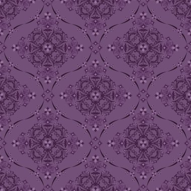 Seamless purple luxury floral pattern. clipart