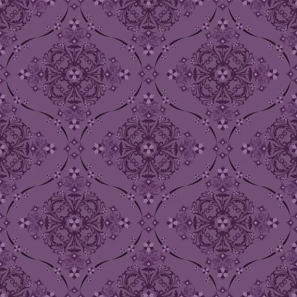 Patrón floral de lujo púrpura sin costuras . — Vector de stock