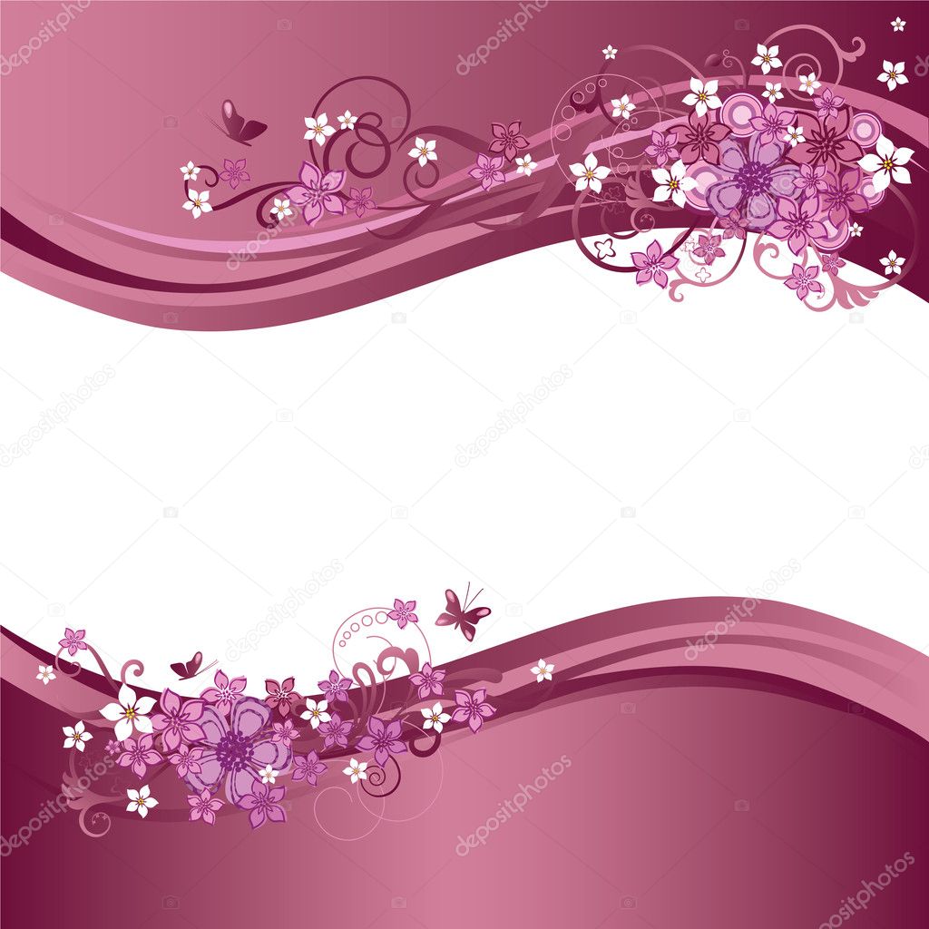 Two pink and white floral banners