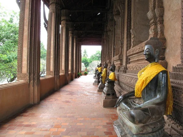 6 buddha sit koncentrace sochařství — Stock fotografie