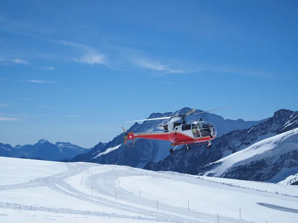 Stock image Helicopter take-off at Jungfraujoch Top of Europe in the Swiss M