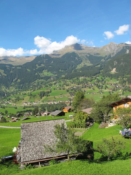 Cultura suiza con cabaña en Jungefrau Suiza — Foto de Stock