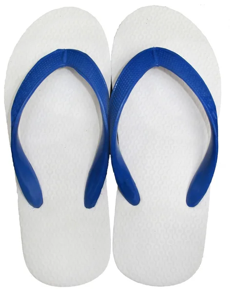 Beyaz renk üzerine beyaz izole flip flop — Stok fotoğraf
