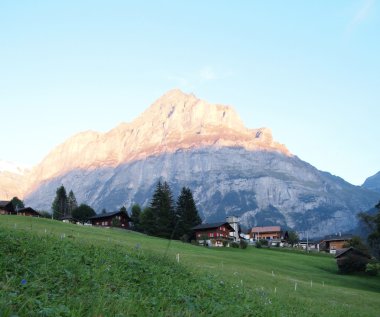 Village view at Jungfrau in Switzerland clipart