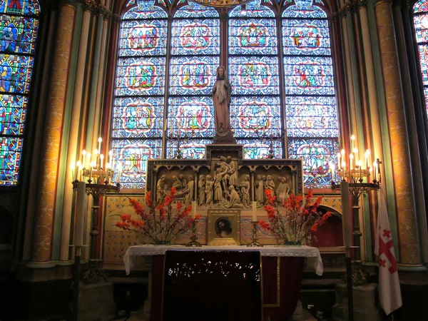 stock image Mary (mother of Jesus) & stained window