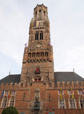 çan kulesine Bruge veya belfort, bruges, Belçika tarihi merkezi bir ortaçağ çan kulesine olduğunu. kentin en önemli simgelerinden birini.