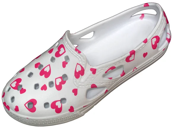 Coeur rose et chaussure Phylon ou EVA blanche — Photo