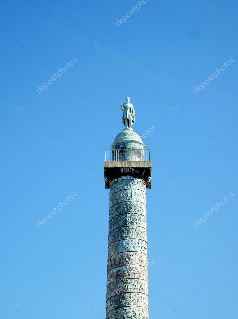 Napoleon Column commemorating Austerlitz Battle , Paris — Stock Photo ...