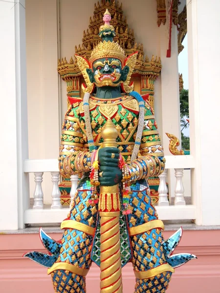 Zielony demon vessavana statua Tajlandia — Zdjęcie stockowe