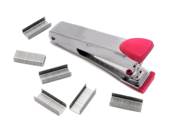 Silver Pink Strip Stapler — Stock Photo, Image