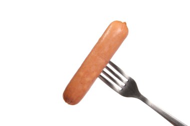 Sausage on fork clipart