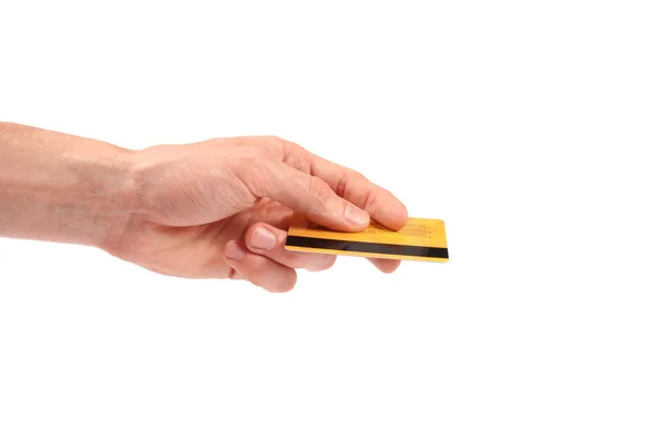 Рука дает кредитную карту — стоковое фото
