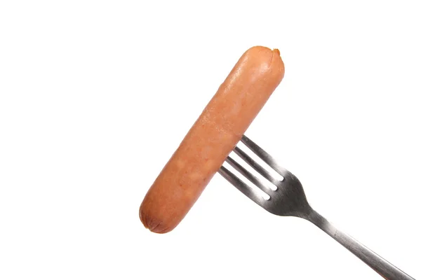 Salsiccia sulla forchetta — Foto Stock