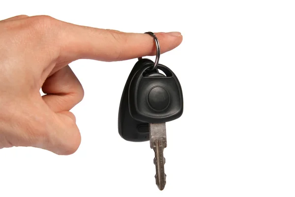 Car key on finger — Stock Photo, Image