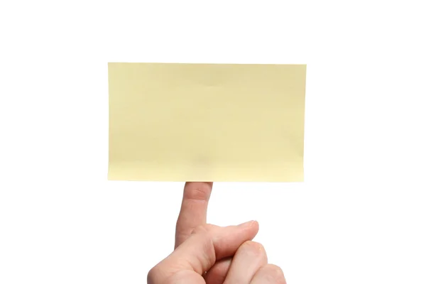 Notatki programu Sticky Notes na palec — Zdjęcie stockowe