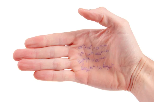 수학 방정식으로 손 — 스톡 사진