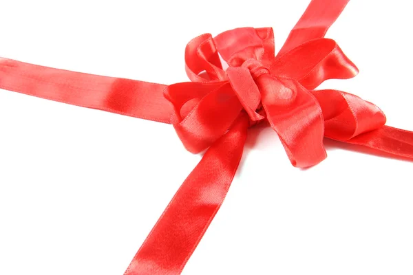 Kırmızı hediye şerit — Stok fotoğraf