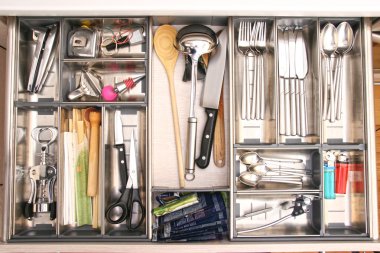 Kitchen utensils drawer clipart