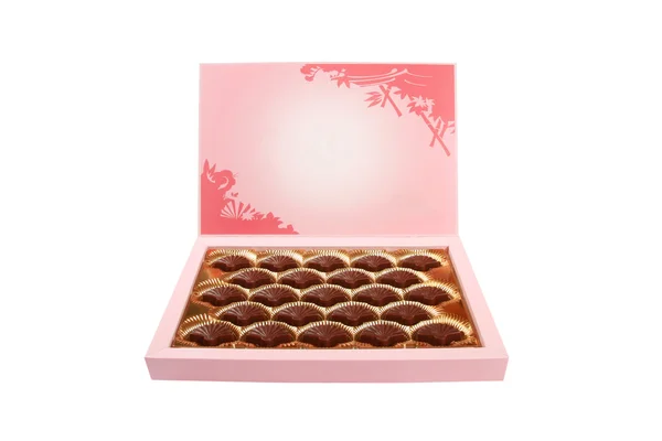 Caramelle al cioccolato in una scatola — Foto Stock