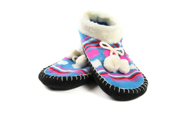 Wool slippers isolated on white background — Stock Photo, Image