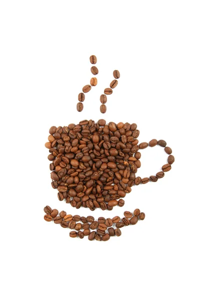 Xícara de café dos grãos — Fotografia de Stock