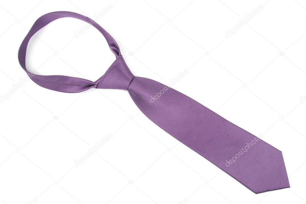 Purple necktie isolated on white background