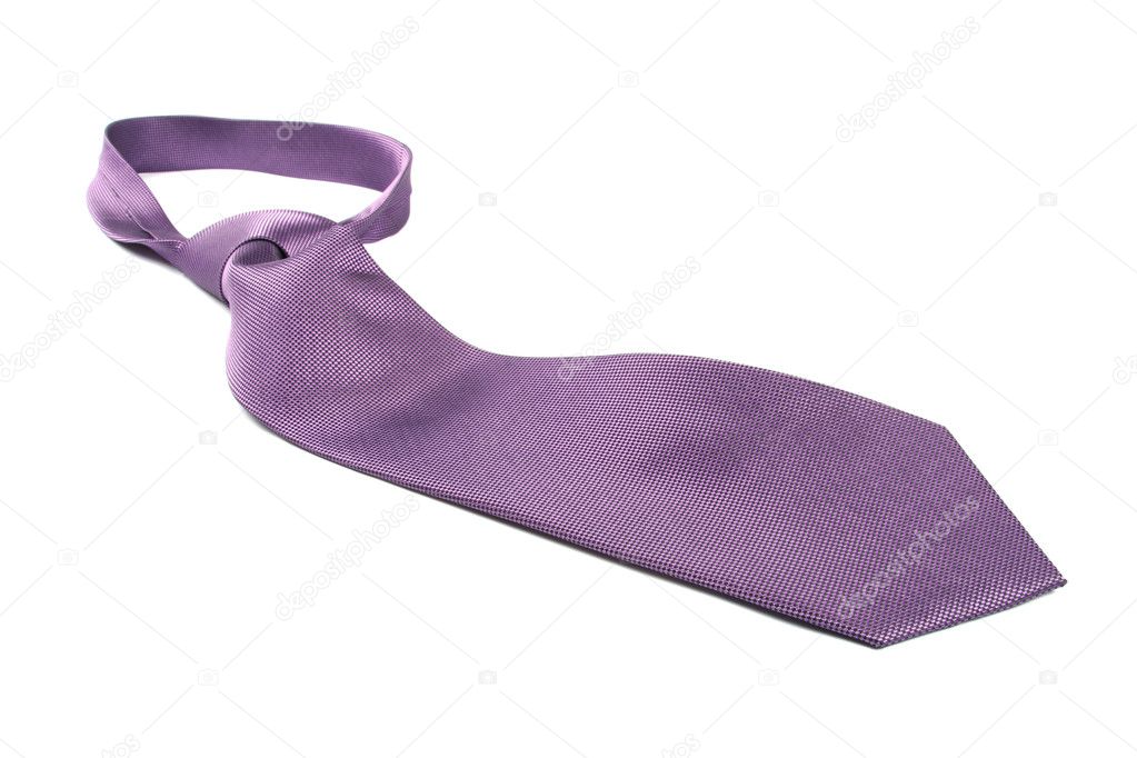 Purple tie isolated on white background