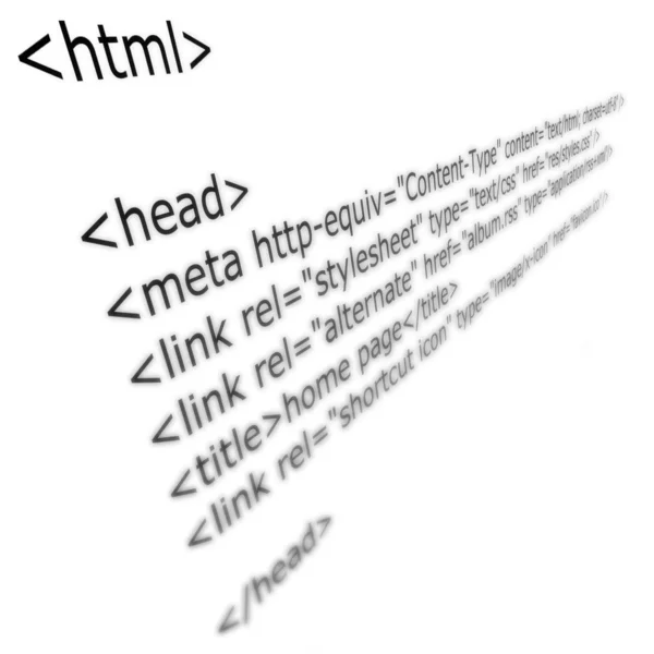 Kod programowania Html — Zdjęcie stockowe