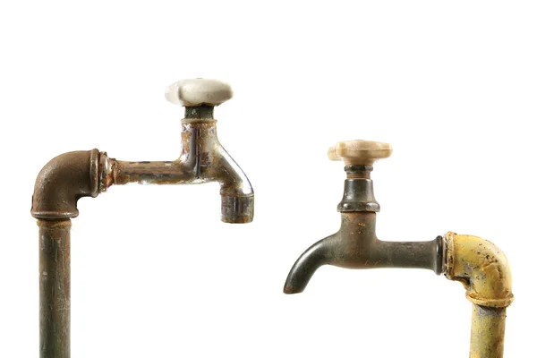 Iki eski su musluklar — Stok fotoğraf