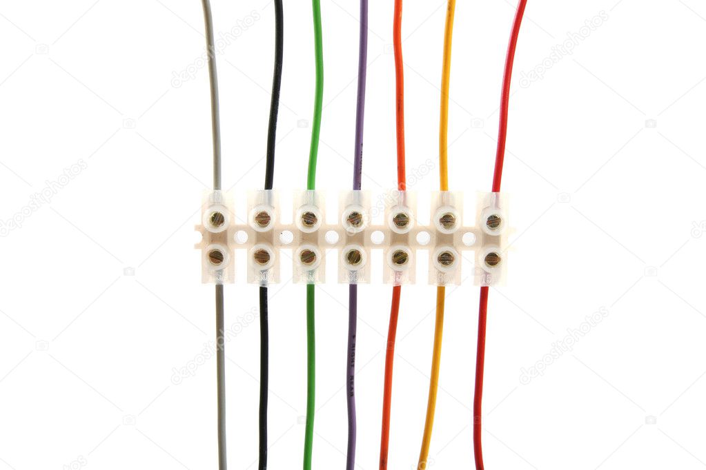 Colorful electric wires in connectors