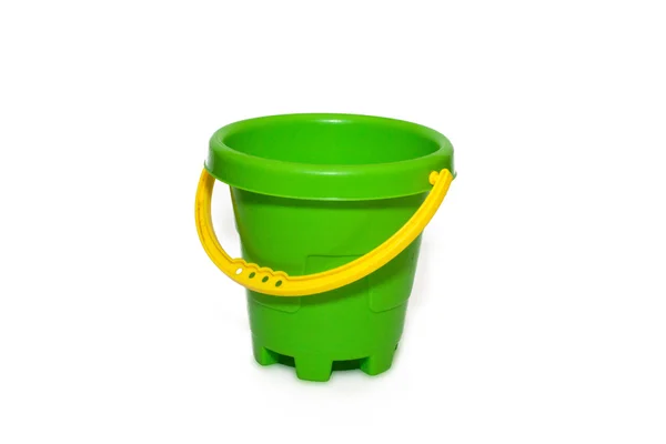 Hračka kbelík na bílém pozadí Stock Obrázky
