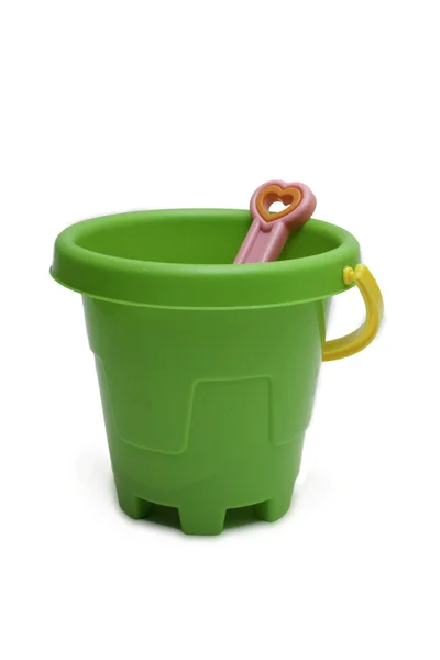 Toy bucket on a white background — Stock Photo, Image