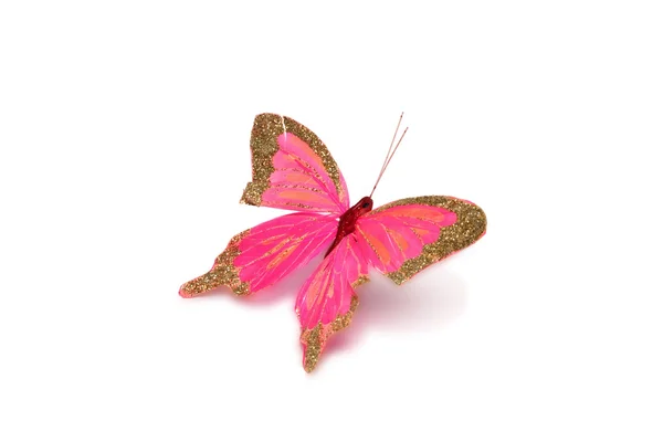 Декоративная бабочка на белом фоне — стоковое фото