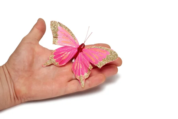 Mariposa en la mano —  Fotos de Stock