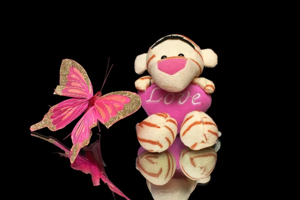 Decoratieve Butterfly Gelukkig Kokkel — Stockfoto