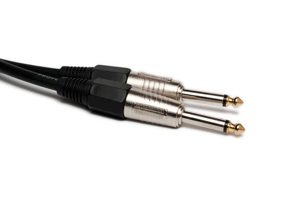 Czarny kabel audio — Zdjęcie stockowe