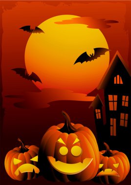 Halloween sunset clipart