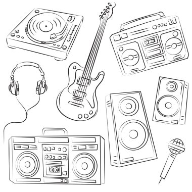 Music Set Sketch clipart