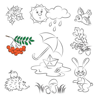 vektör çizimi clipart set 