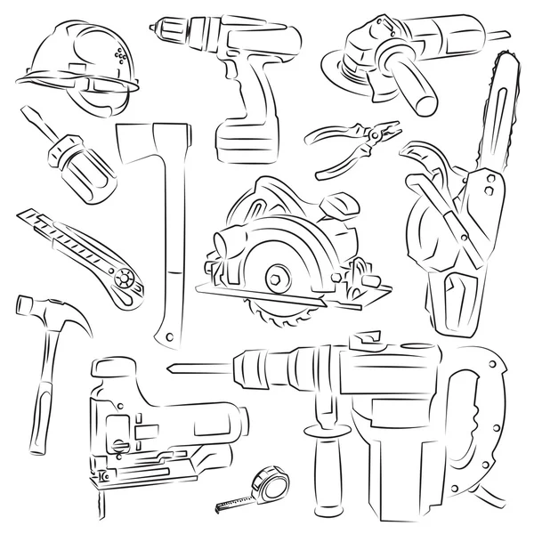 Set of construction tools — Stock Vector
