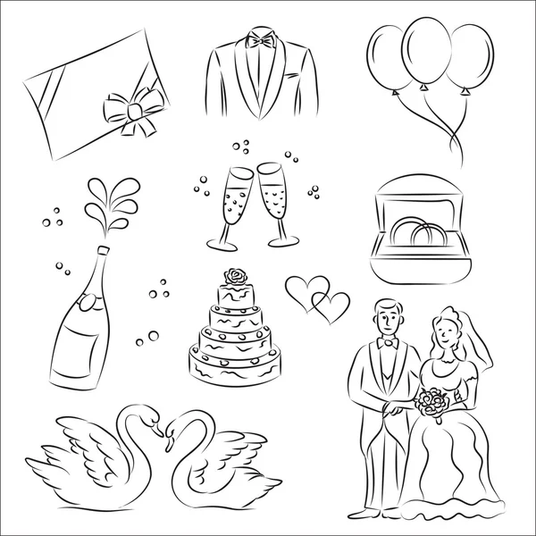 Hochzeitssketch — Stockvektor