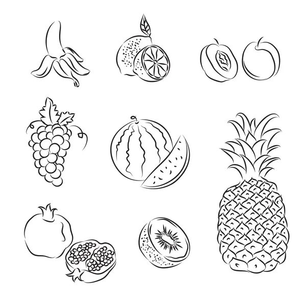 Векторний набір фрукти — стоковий вектор