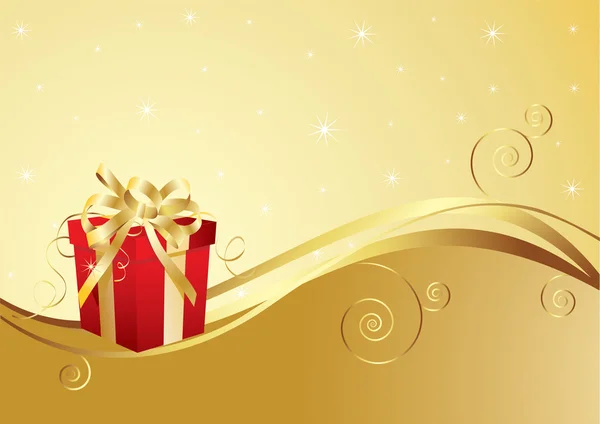 Neues Jahr Hintergrund mit Geschenkbox — Stockvektor
