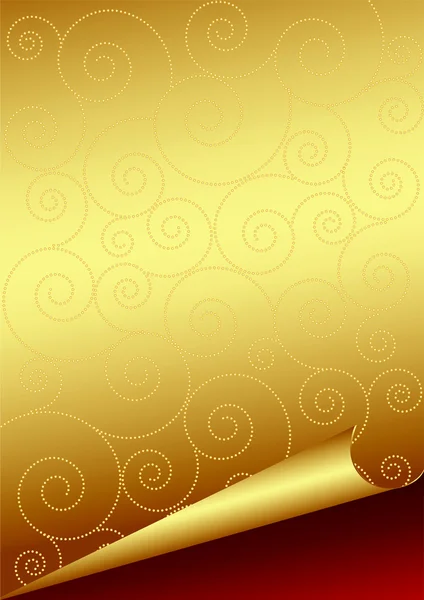 Goldenes Papier mit gewellten Kanten — Stockvektor