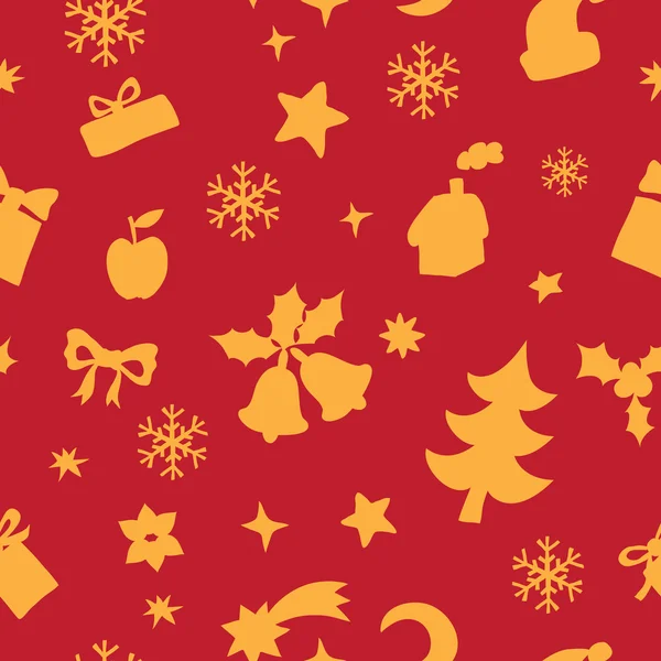 クリスマスと新年の要素のシームレスなパターン — ストックベクタ