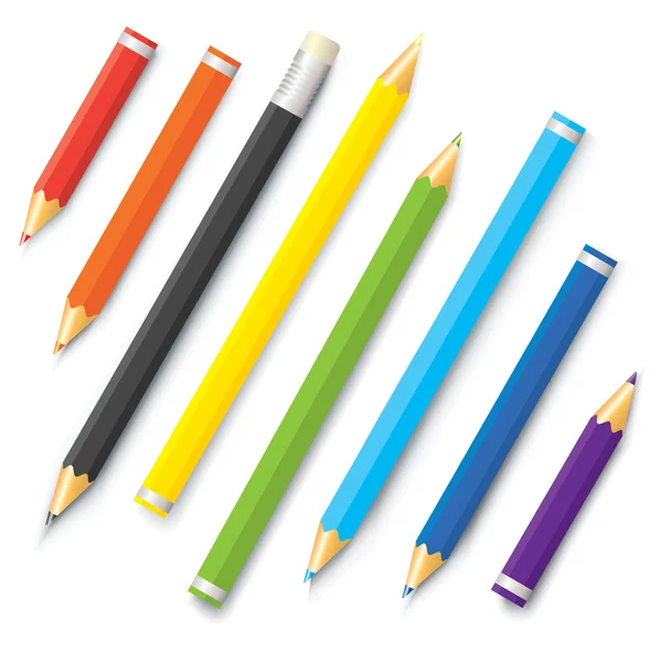 stock vector Set of of colored pencils